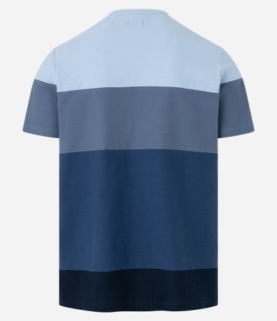 Remera Regular en Algodón Estampa Bloques de Color con Textura 3
