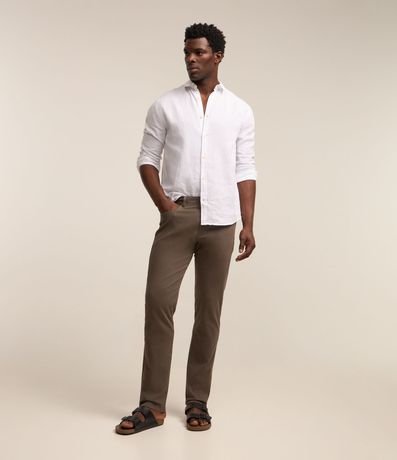 Pantalón en Sarga con Elastano