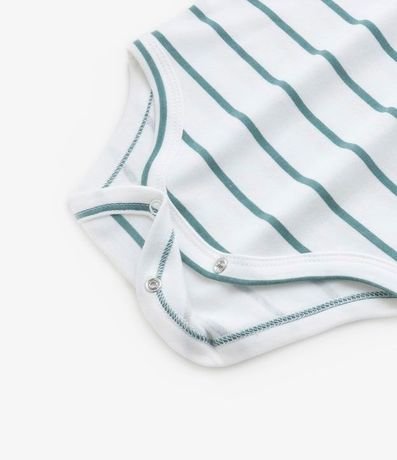 Body Corto Infantil con Cuello Polo y Estampa Rayada - Talle 0 a 18 meses 4