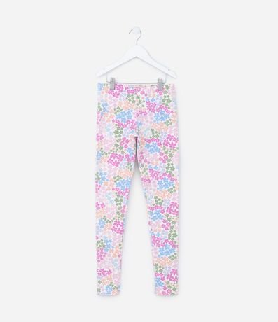 Pantalón Legging Infantil en Algodón Estampa Floral - Talle 5 a 14 años