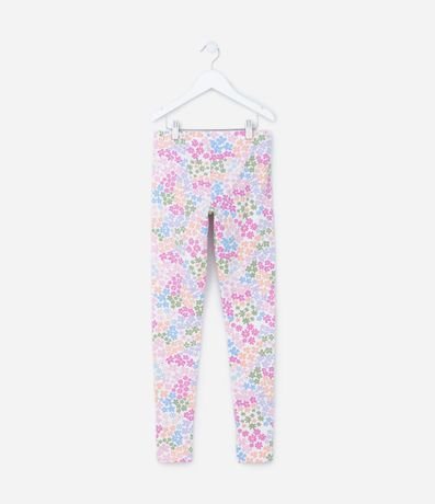 Pantalón Legging Infantil en Algodón Estampa Floral - Talle 5 a 14 años 2