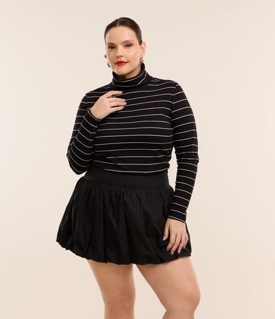 Blusa Manga Larga en Rib Rayada Curve & Plus Size