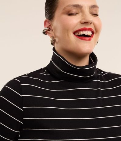 Blusa Manga Larga en Rib Rayada Curve & Plus Size 4