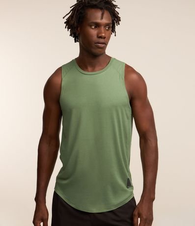 Musculosa Regular Deportiva con Etiqueta en el Bajo y Detalle Contrastante 2