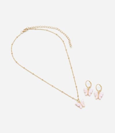 Conjunto de Collar y Caravana Infantil con Colgante de Mariposas 2