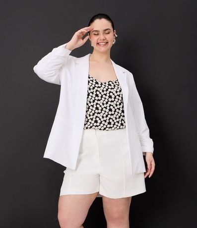 Blazer Alargado en Crepé con Manga Fruncida Curve & Plus Size 3