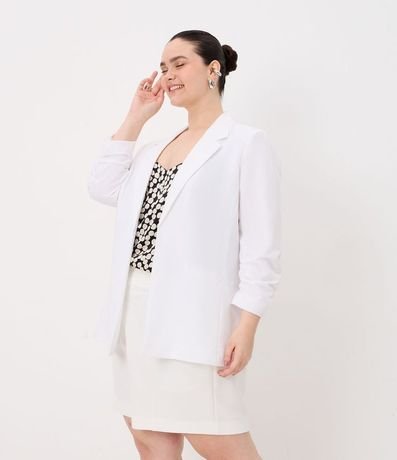 Blazer Alargado en Crepé con Manga Fruncida Curve & Plus Size 5