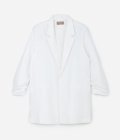 Blazer Alargado en Crepé con Manga Fruncida Curve & Plus Size 7