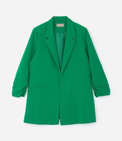 Blazer Alargado en Crepé con Manga Fruncida Curve & Plus Size 9