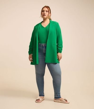 Blazer Alargado en Crepé con Manga Fruncida Curve & Plus Size 2