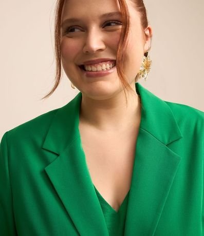 Blazer Alargado en Crepé con Manga Fruncida Curve & Plus Size 5