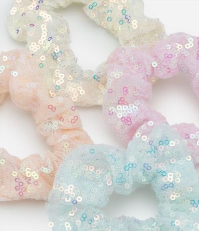 Kit 04 Scrunchies Infantiles con Lentejuelas - Talle U 4