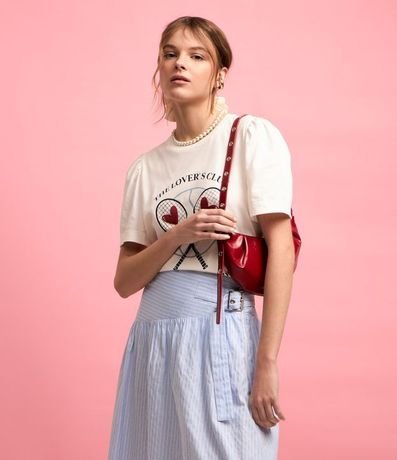 Cartera Shoulder Pequeña en PU con Ojetes en la Asa