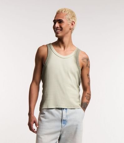 Musculosa en Rib con Efecto Spray Lateral