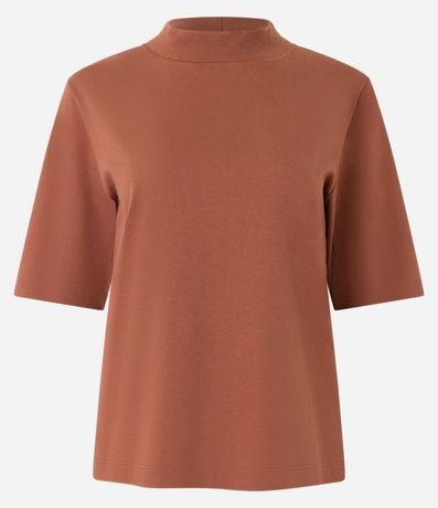 Blusa en Algodón con Cuello Alto y Manga Corta 5