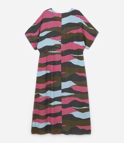 Vestido Midi en Viscosa Abstracta con Lazo en la Cintura Curve & Plus Size 6