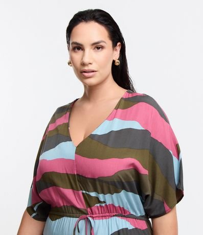 Vestido Midi en Viscosa Abstracta con Lazo en la Cintura Curve & Plus Size 2