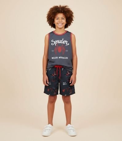 Bermuda Infantil con Estampa Spider-Man Miles Morales - Talle 5 a 12 años