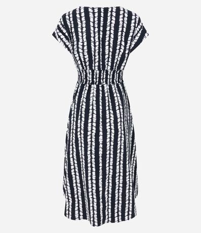 Vestido Midi en Tricolina con Lastex en la Cintura y Escote V 7