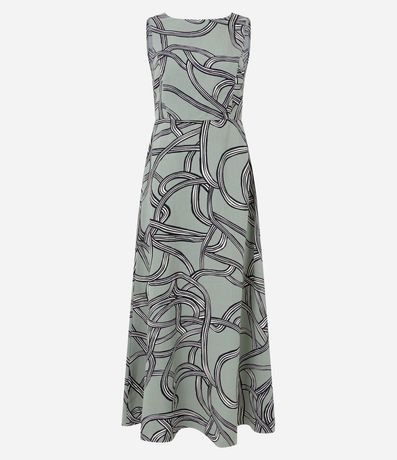 Vestido Midi en Viscolino con Estampa Abstracta 6