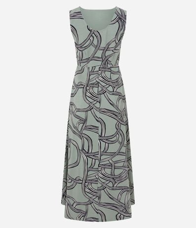 Vestido Midi en Viscolino con Estampa Abstracta 7