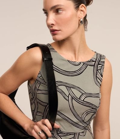 Vestido Midi en Viscolino con Estampa Abstracta 4