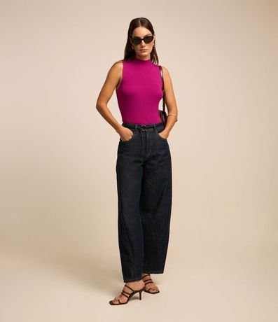 Blusa Musculosa Básica de Punto con Cuello Alto 2