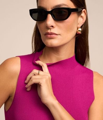 Blusa Musculosa Básica de Punto con Cuello Alto 4