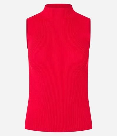 Blusa Musculosa Básica de Punto con Cuello Alto 5