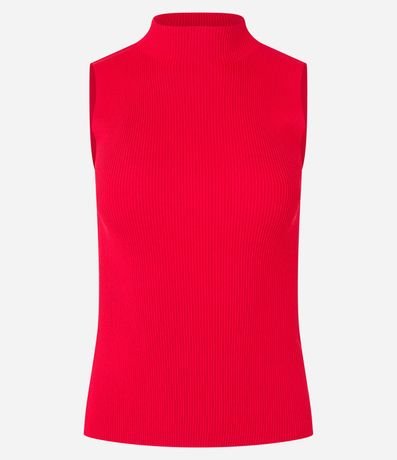 Blusa Musculosa Básica de Punto con Cuello Alto 7