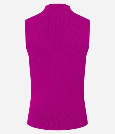 Blusa Musculosa Básica de Punto con Cuello Alto 7