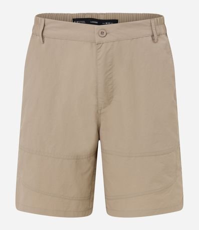 Bermuda Ripstop Loose con Cintura Fija y Recortes