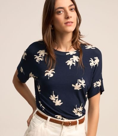 Blusa en Viscosa con Estampa Cocoteros