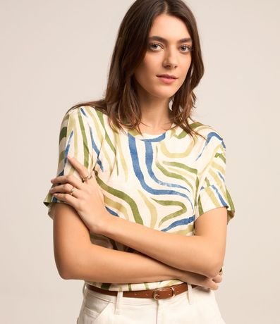 Blusa en Viscosa con Estampa Abstracta