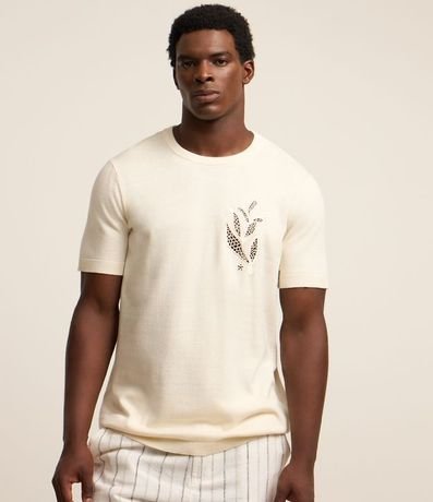 Remera Regular en Algodón con Flor 2