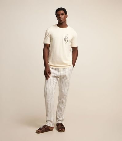 Remera Regular en Algodón con Flor 3