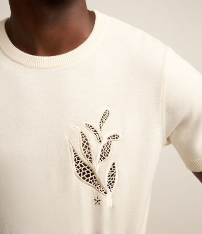 Remera Regular en Algodón con Flor 4