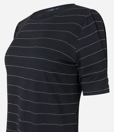 Blusa en Viscosa con Estampado Rayado en Hilo Metalizado 7