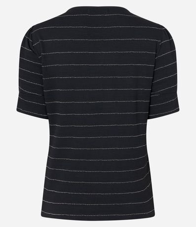 Blusa en Viscosa con Estampado Rayado en Hilo Metalizado 8