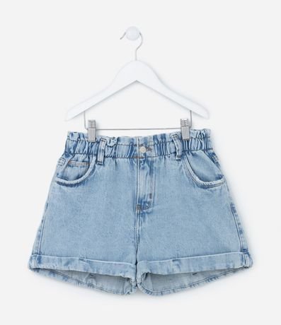 Short Clochard Infantil en Jeans con Bajo Plegado - Talle 5 a 14 años