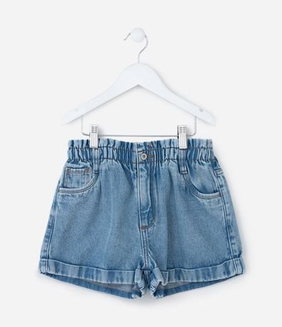 Short Clochard Infantil en Jeans con Bajo Plegado - Talle 5 a 14 años