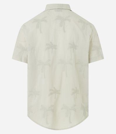 Camisa en Algodón con Textura y Estampa Bordada de Cocotero 3
