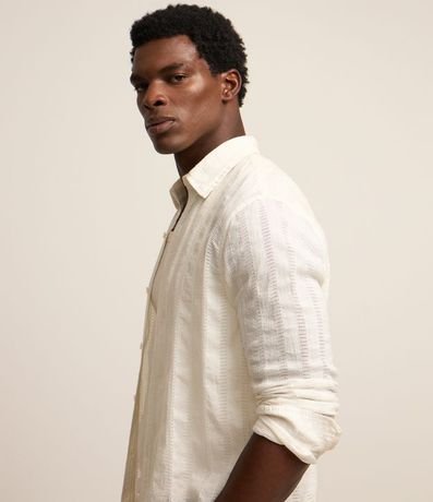 Camisa Regular en Algodón con Textura y Agujeritos 4