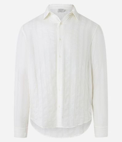 Camisa Regular en Algodón con Textura y Agujeritos 6