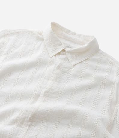 Camisa Regular en Algodón con Textura y Agujeritos 10