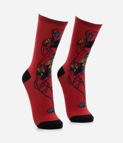 Media Caña Larga en Algodón con Estampa Deadpool 2