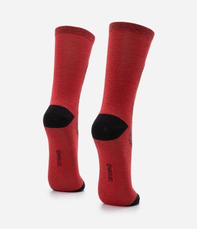 Media Caña Larga en Algodón con Estampa Deadpool 3