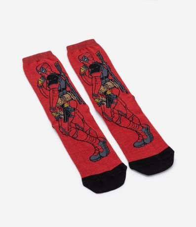 Media Caña Larga en Algodón con Estampa Deadpool 4