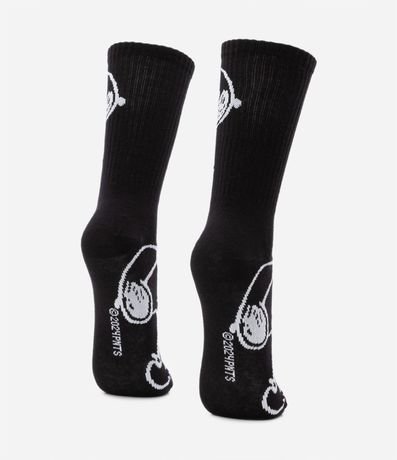 Media Caña Larga en Algodón Estampa Snoopy 3