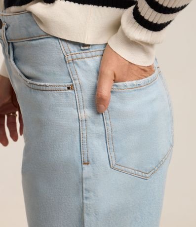 Pantalón Mom Cintura Alta en Jeans con Costura Aparente 5